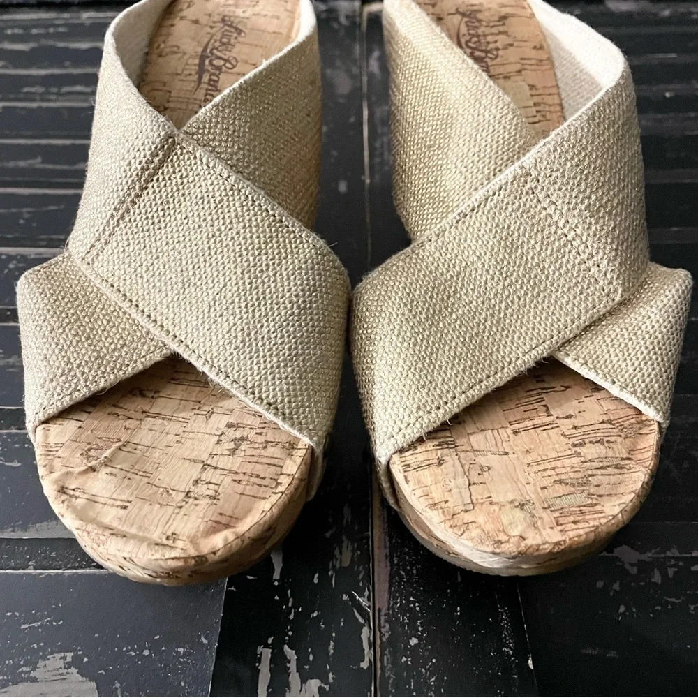 Lucky Brand Miller 2 Cork Platform Wedge Sandals NEW